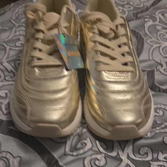 Skechers Women's Metallic Gold Sneakers - Picture 8 of 8